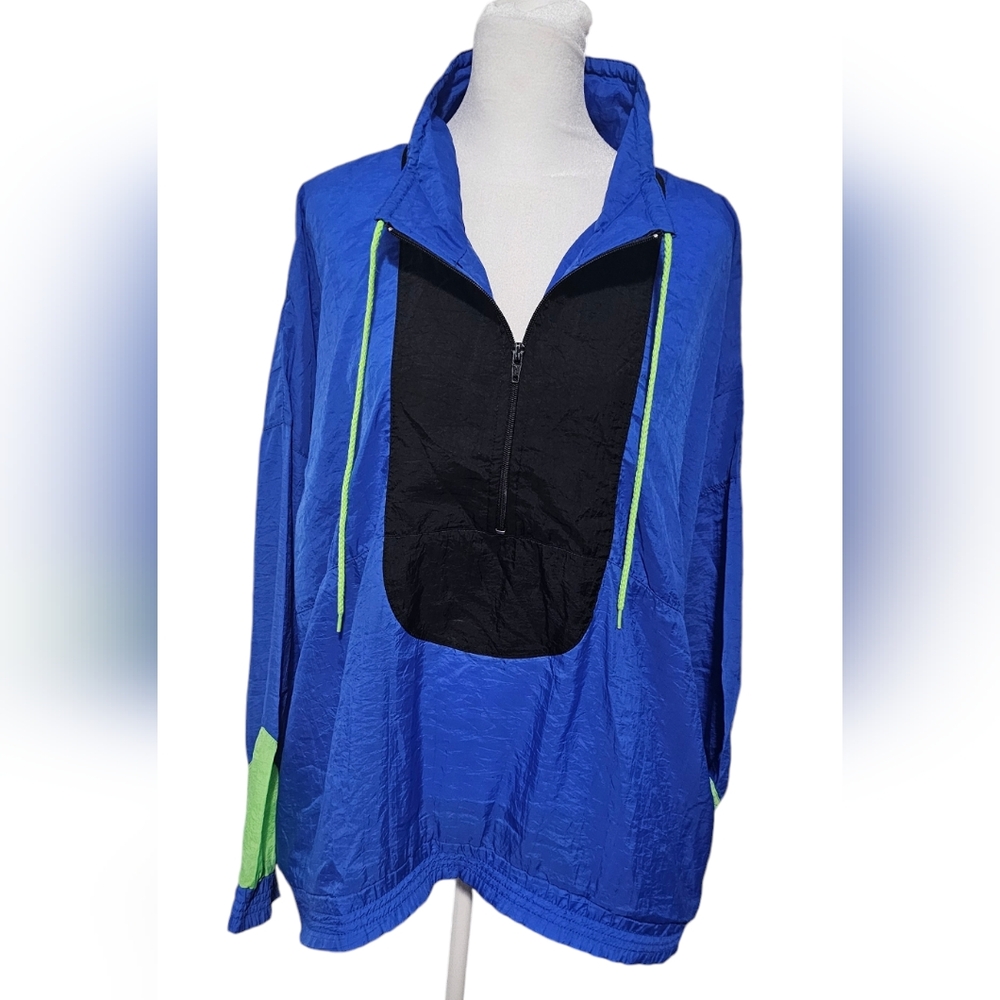 Vintage Slazenger | Royal Blue Windbreaker with Lime Green Accents